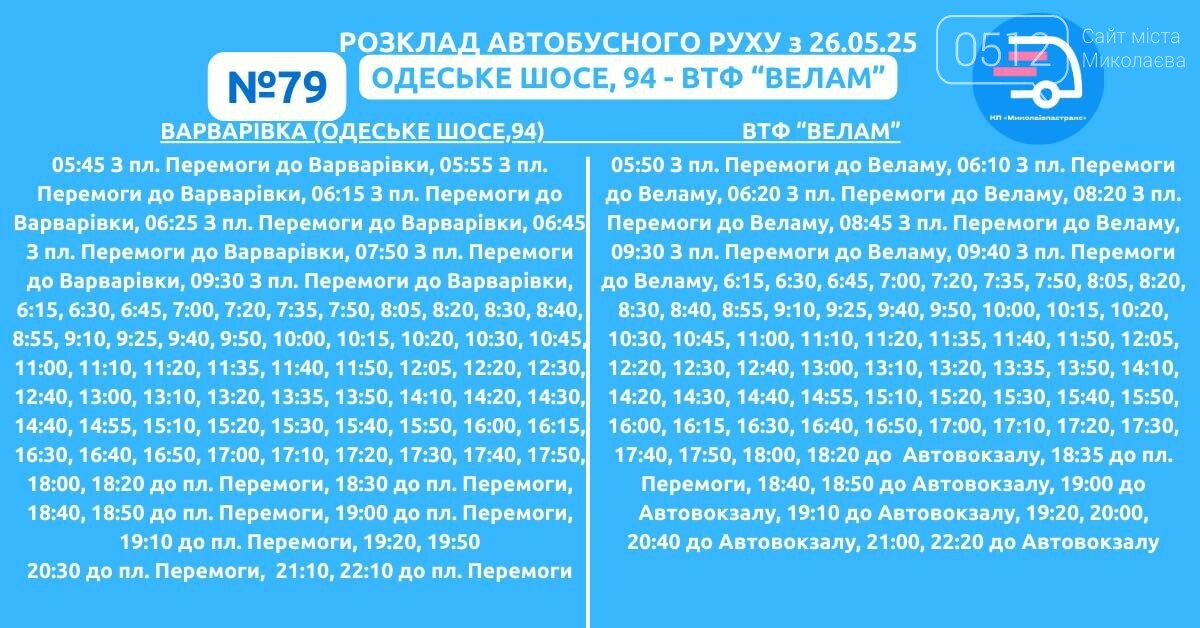 движение коммунальных автобусов в Николаеве