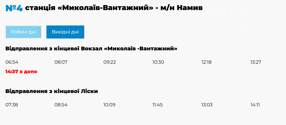 движение троллейбусов в выходные в Николаеве