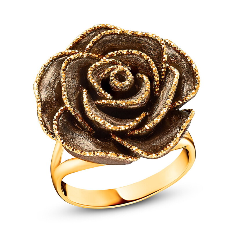 Кольца золотые в форме цветка