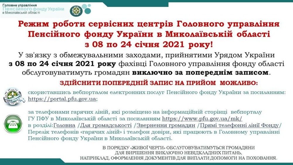 График работы ПФУ в Николаевсокй области, ПФУ в Николаевской области ПФУ в Николаевской области