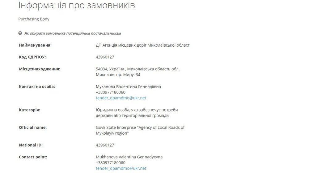 Тендерное объявление Тендерное объявление