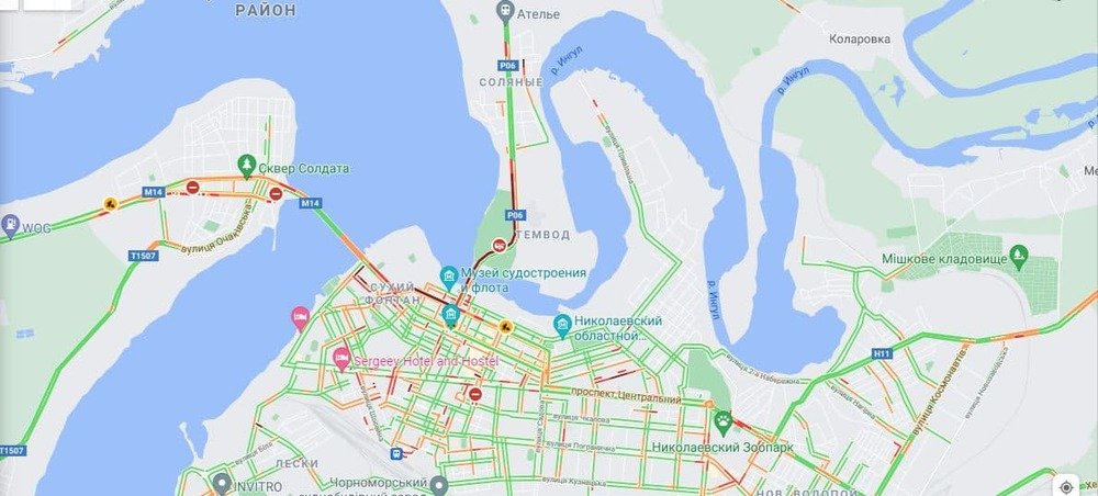 Пробки в центре Николаева Пробки в центре Николаева
