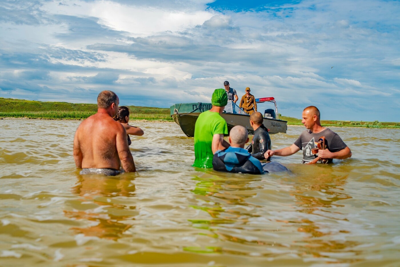 Спасли и выпустили в море дельфина