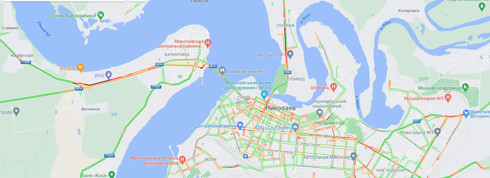 Пробки в Николаеве: в двух микрорайонах затруднено движение 