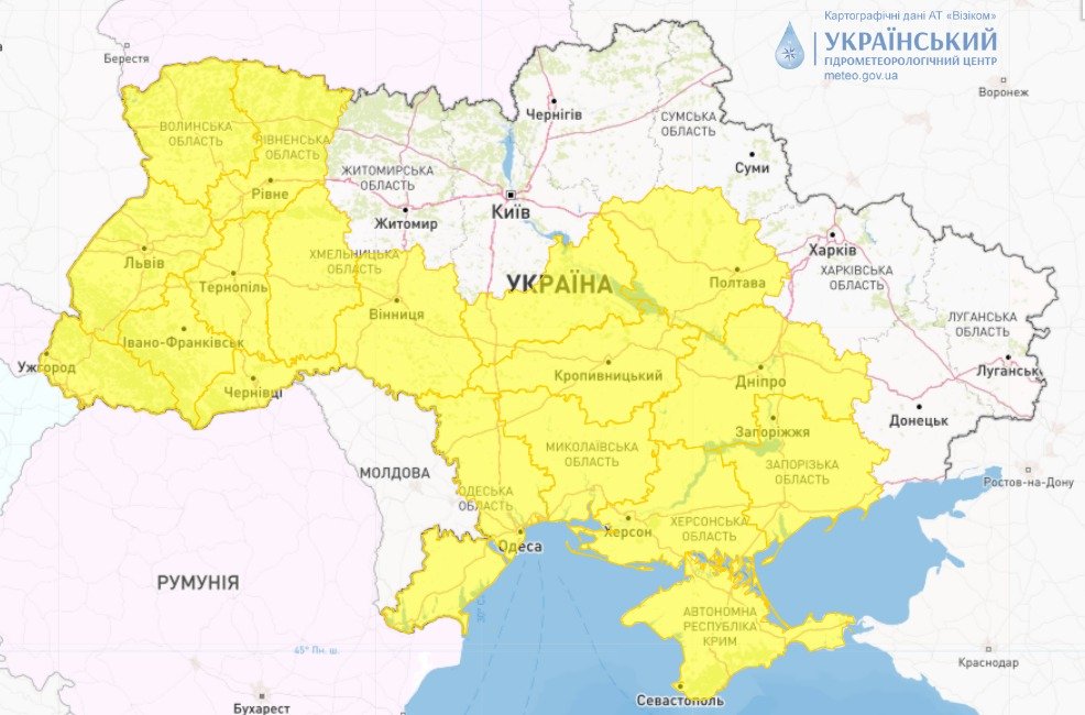 Перший рівень небезпечності: завтра на Миколаївщині очікуються грози 