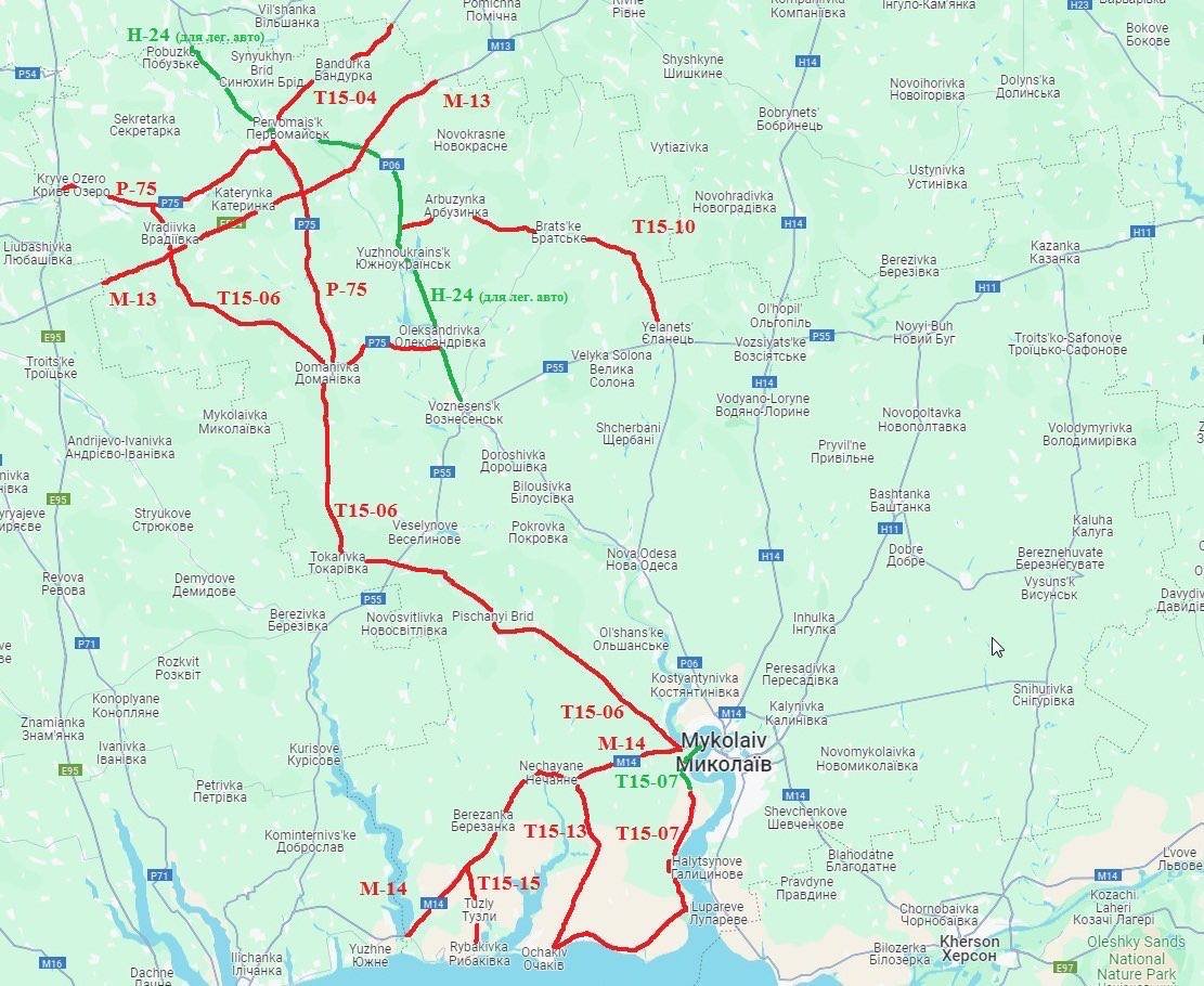 рух на дорогах області