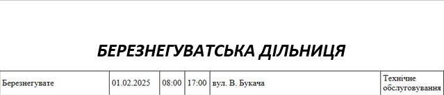 Плановые отключения света в Николаевской области