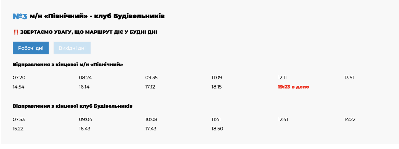 Расписание движения троллейбусов Николаев