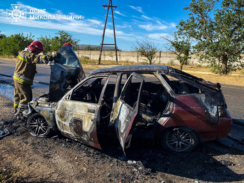 ДТП и пожар под Николаевом