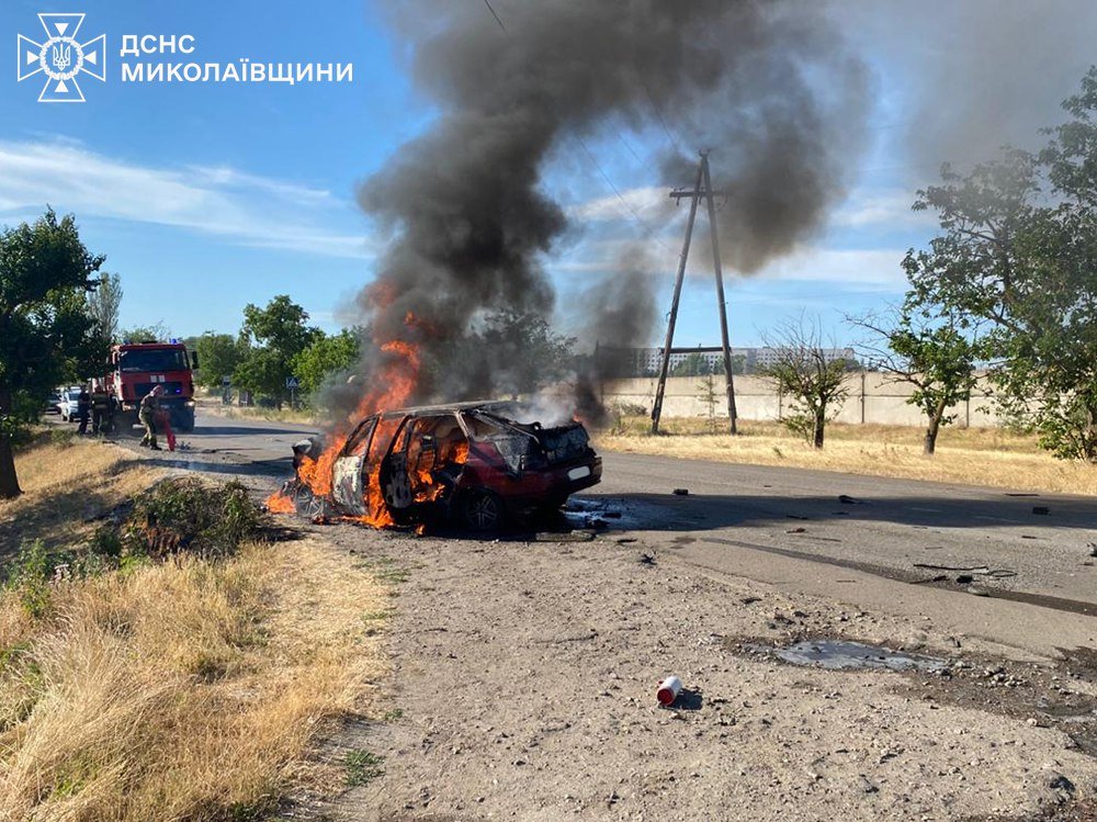 ДТП и пожар под Николаевом