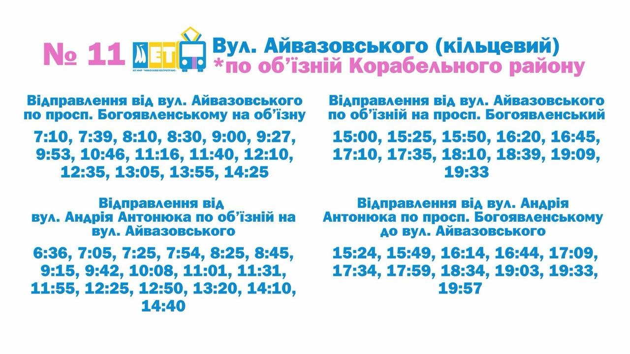 Маршруты №11 и №12