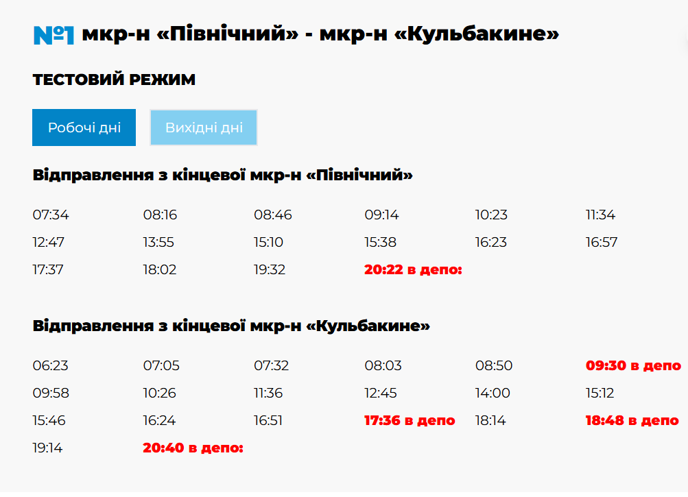 Расписание движения троллейбусов Николаев