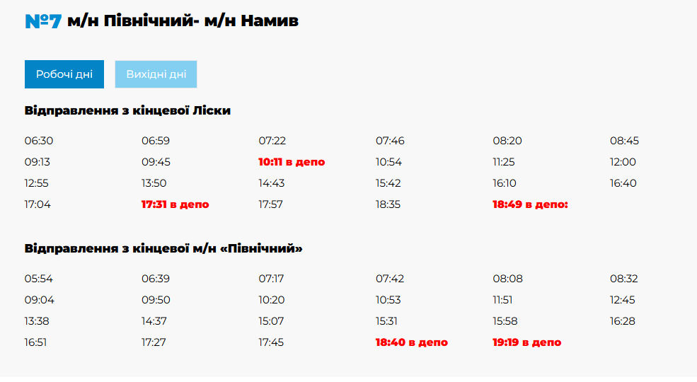 Расписание движения троллейбусов Николаев