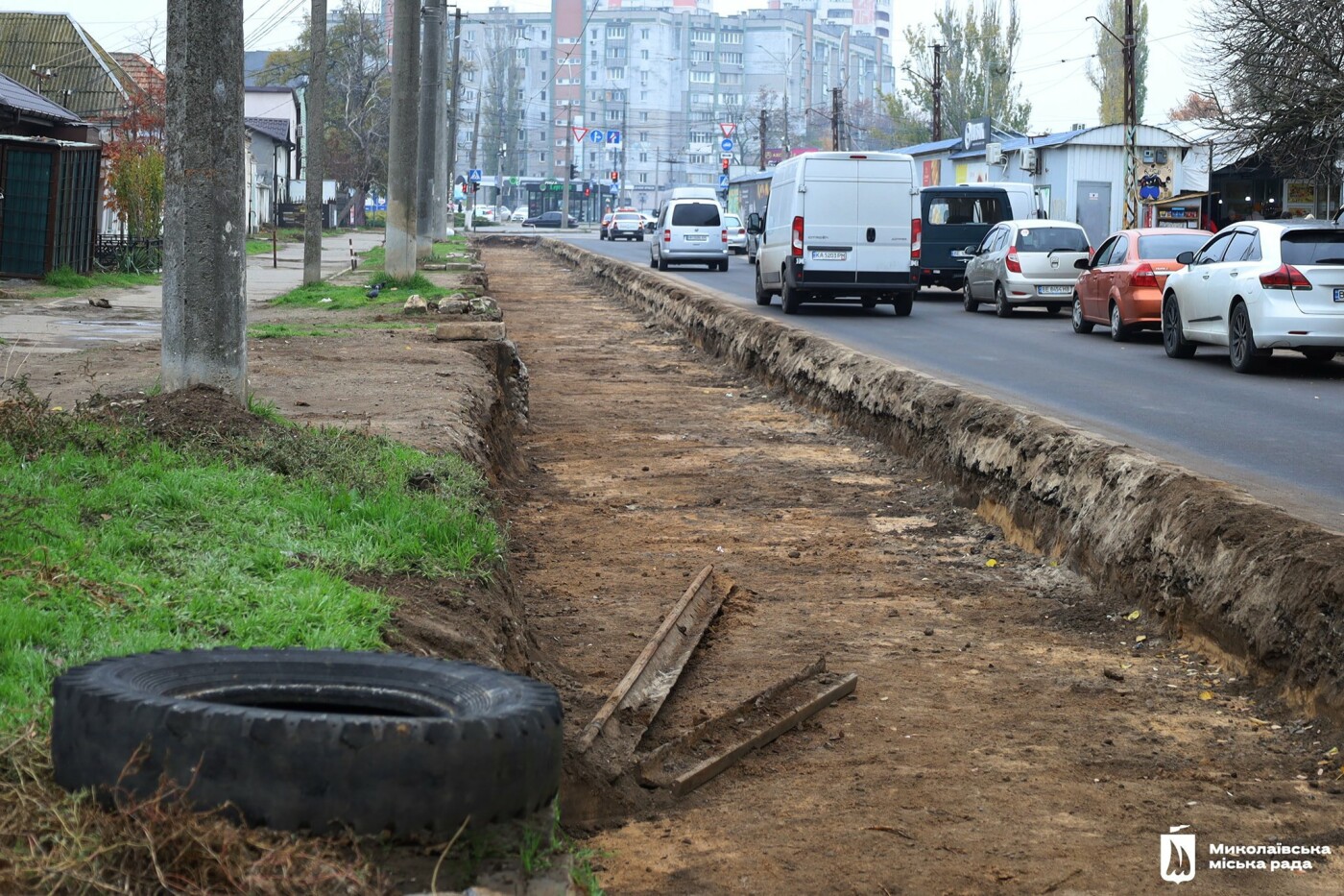 Ремонт трамвайных путей в Николаеве