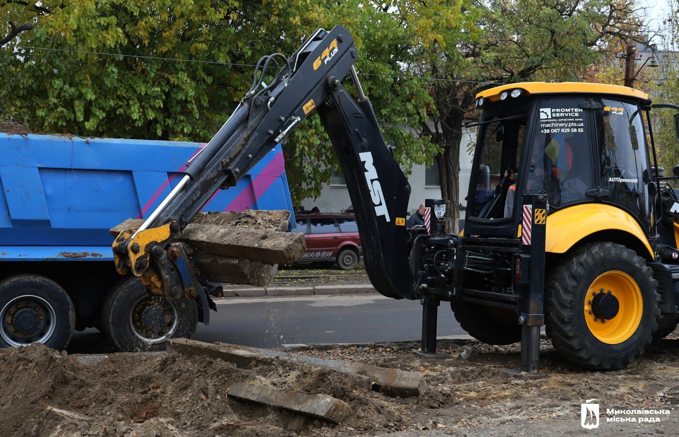 Ремонт трамвайных путей в Николаеве