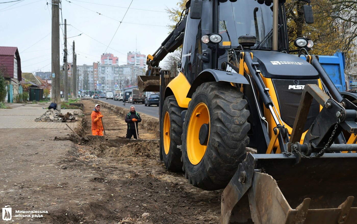 Ремонт трамвайных путей в Николаеве