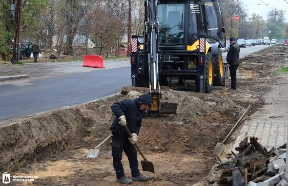 Ремонт трамвайных путей в Николаеве