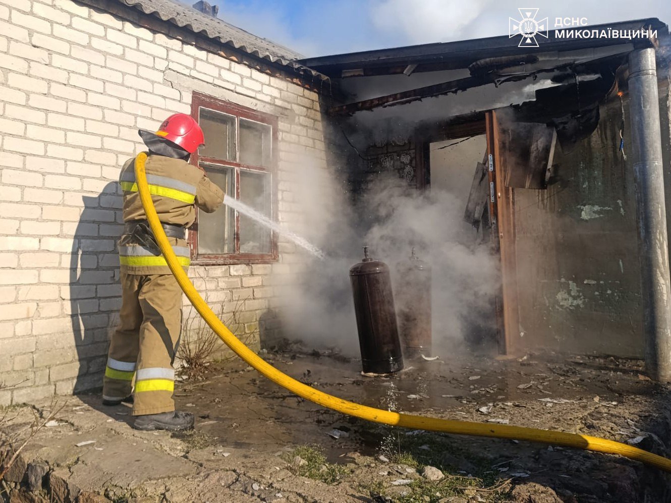 Пожар в Николаевской области.