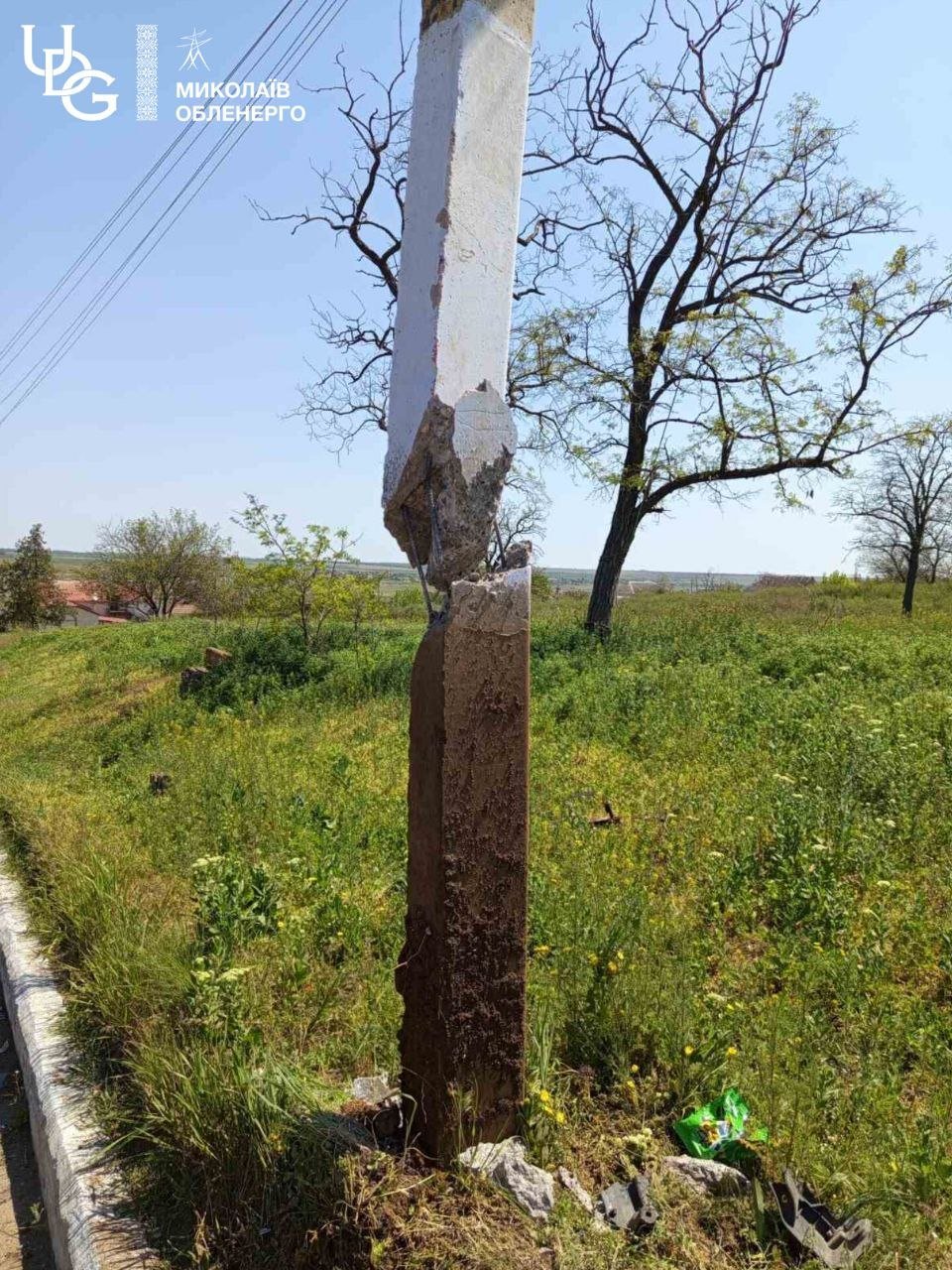 В Николаевской области из-за ДТП повредили электросопротивление